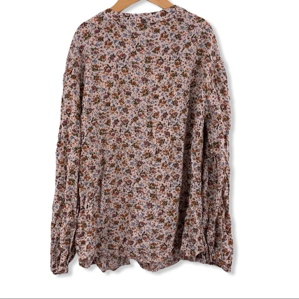 Zara floral button front loose fit blouse 13/14‎